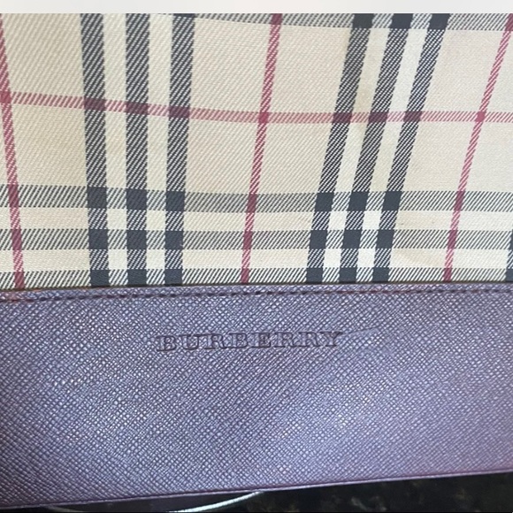 Authentic BURBERRY Nova Check Canvas Leather Shoulder Tote Bag Beige Burgundy - Picture 3 of 11
